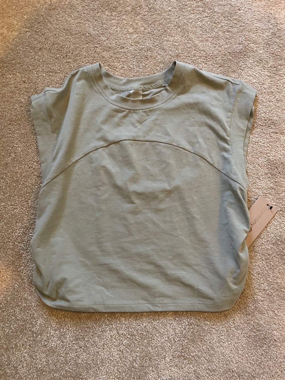 Harmony Balance Relaxed Crewneck Tank Top in Sage Green